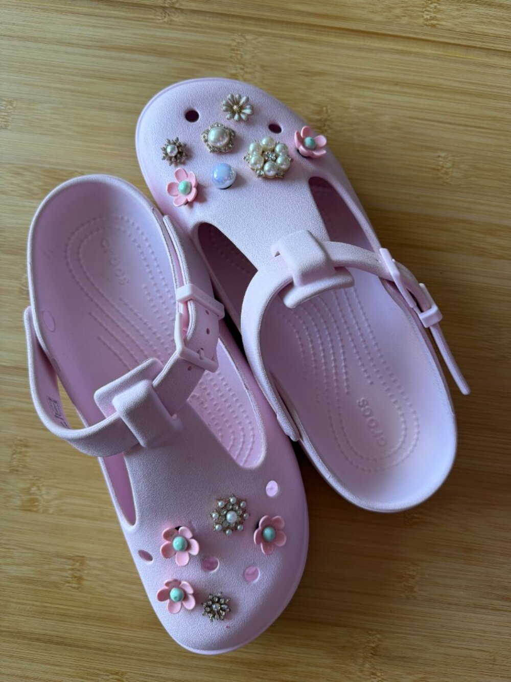 Crocs Classic Mary Jane Clog Ballerina Pink + Free Charms Women's 9 - Picture 4 of 5
